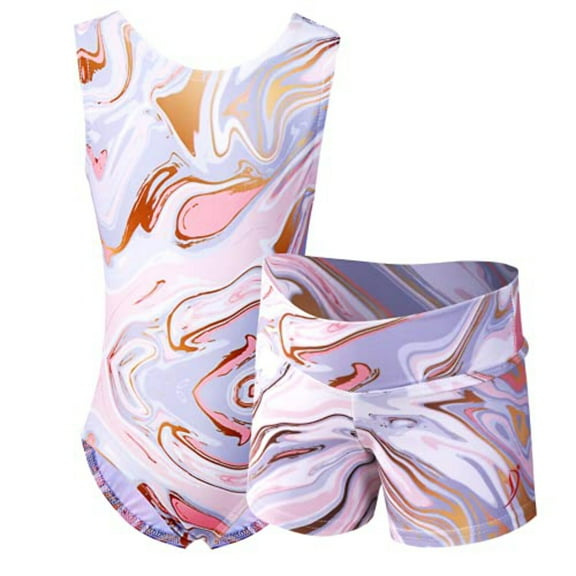 Dancina Gymnastics Leotards for Girls with Matching Shorts