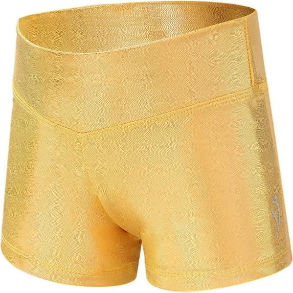 Dancina Gymnastics Shorts Athletic Dance Wear - For Little and Big Girls in Classic and New Metallic Ice Colors