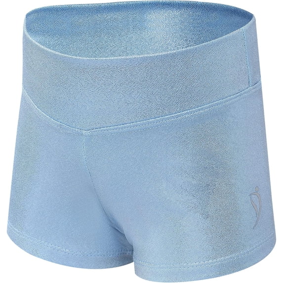 Dancina Gymnastics Shorts Athletic Dance Wear - for Little and Big Girls in Classic and New Metallic Ice Colors