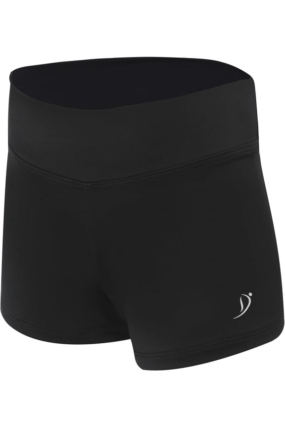 Gymnastics Shorts Athletic Dance Wear - for Little and Big Girls in Classic and New Metallic Ice Colors