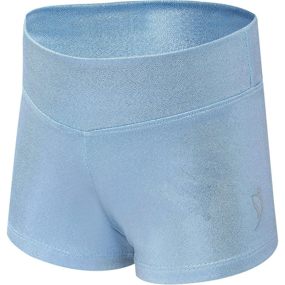Dancina Gymnastics Shorts Athletic Dance Wear - For Little and Big Girls in Classic and New Metallic Ice Colors