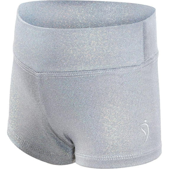 Dancina Gymnastics Shorts Athletic Dance Wear - For Little and Big Girls in Classic and New Metallic Ice Colors
