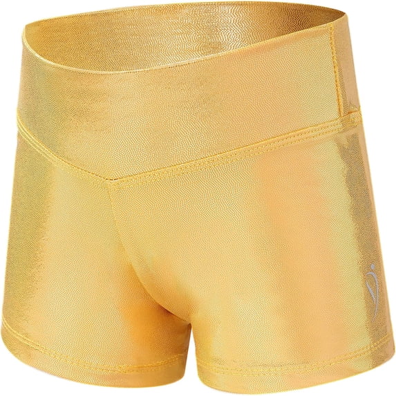 Dancina Gymnastics Shorts Athletic Dance Wear - for Little and Big Girls in Classic and New Metallic Ice Colors