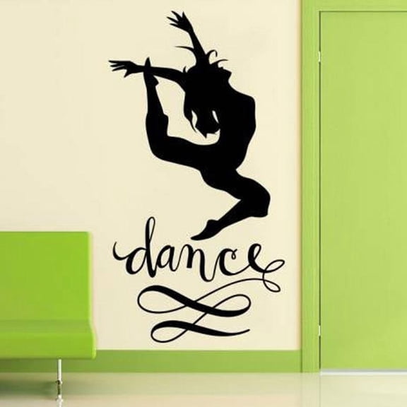 Dancing Acrobatics Gymnastics Girl Silhouette Vinyl Art Wall Sticker Dance Studio Decor Decals Removable Interior Mural 30x57cm