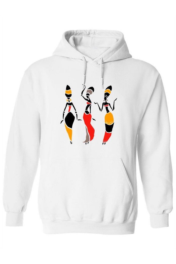 Dancing Afro - Women Hoodie, White, Large