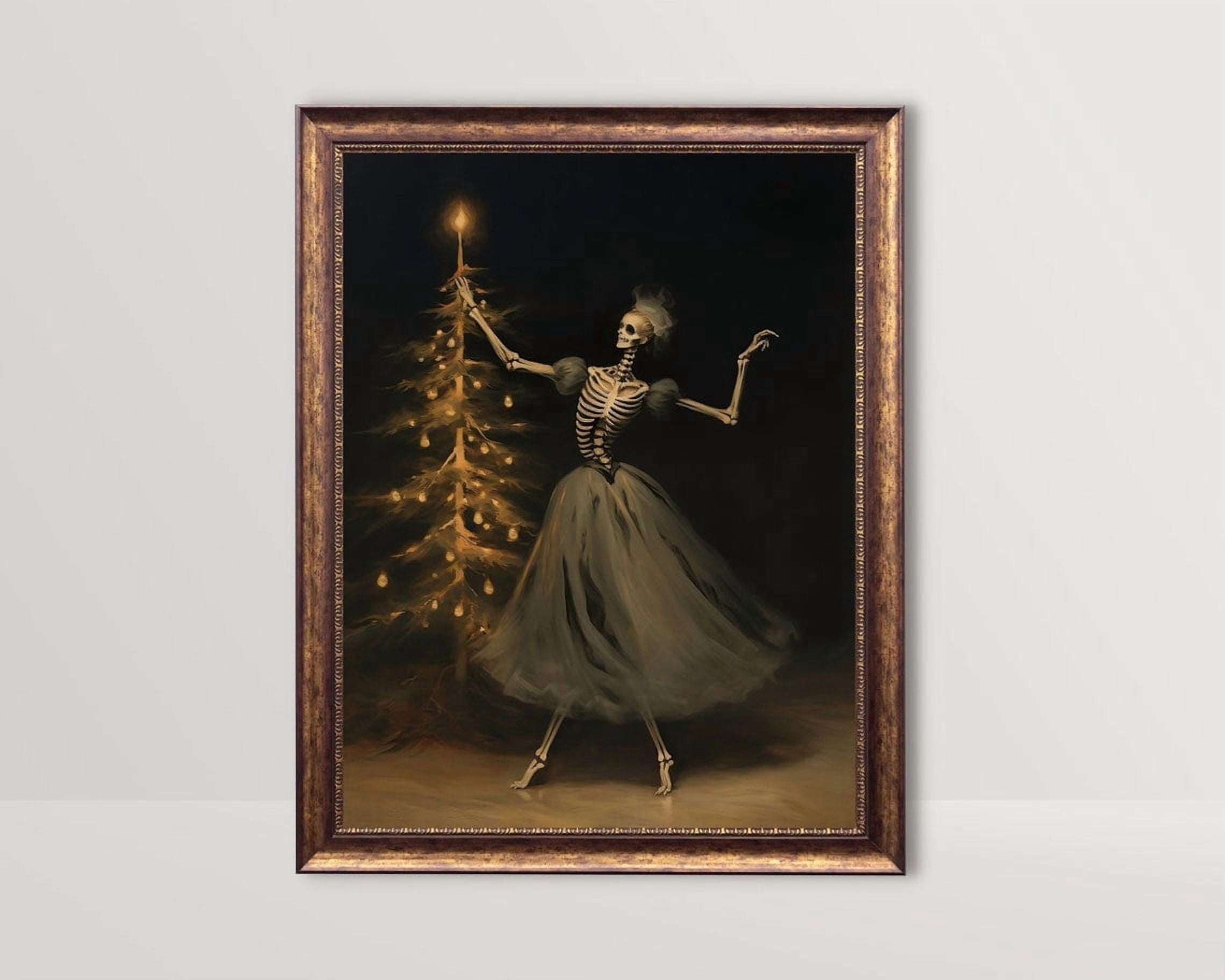 Dancing Alone Wall Art Print, Dark Academia, Victorian Gothic Christmas ...