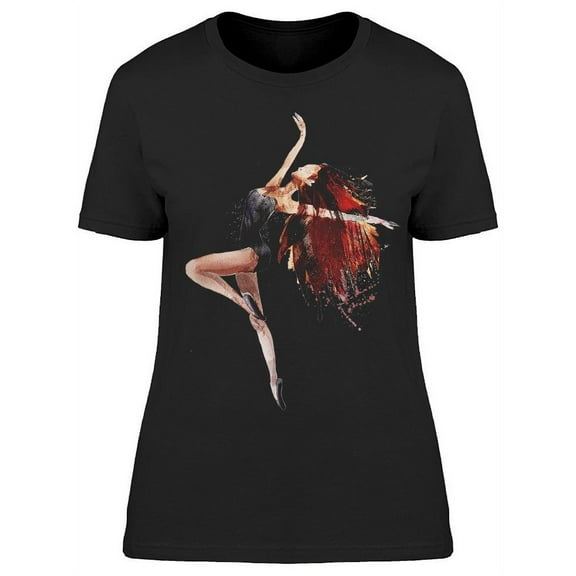 Dancing Ballerina Watercolored T-Shirt Women -Image by Shutterstock, Female 3X-Large