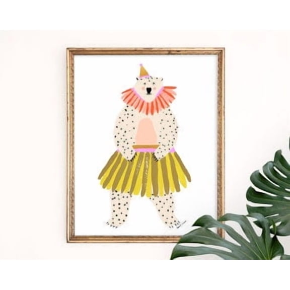 Dancing Bear Animal Lover Wall Art Poster, Poster Home Decor, Poster Only