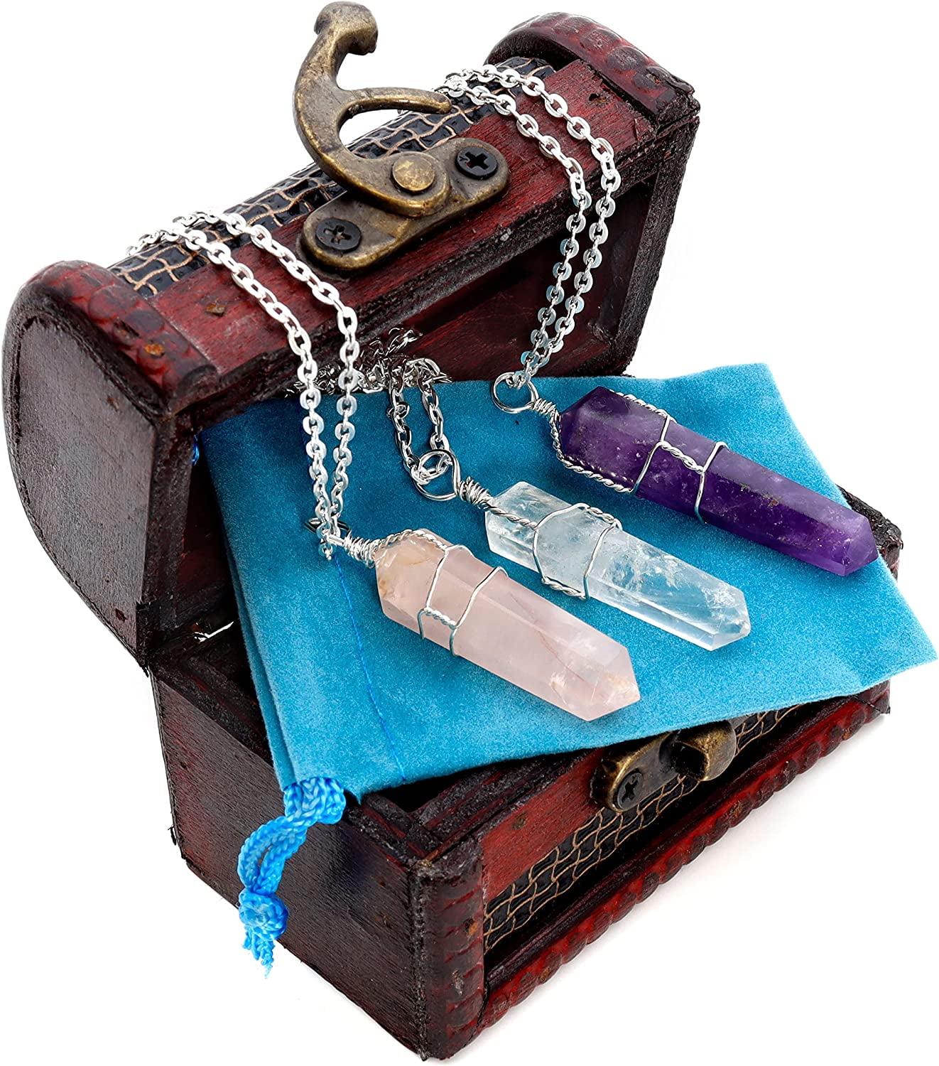Dancing Bear Healing Crystal Pendant Necklaces (Set of 3) Master Stones ...