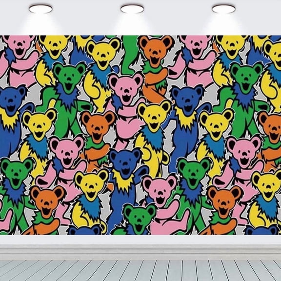 Dancing Bear Party Supplies Taspestry Poster Banner Backdrop Background Wall Decor