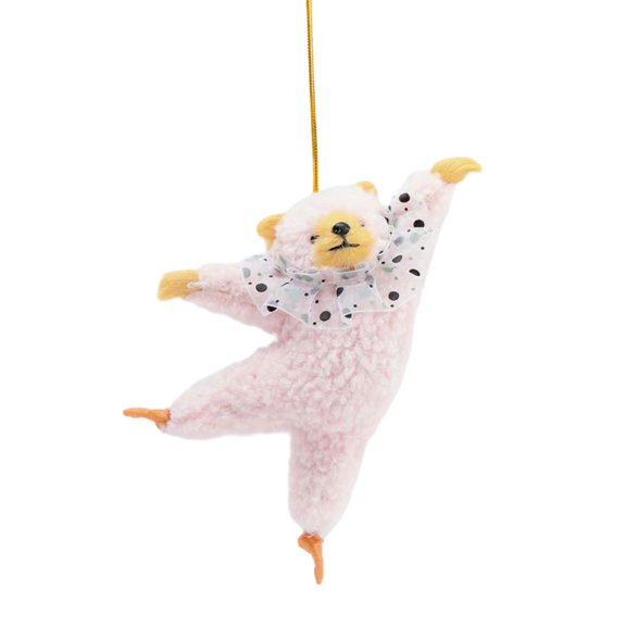 Dancing Bear Pendant Handmade Plush Bear Keyrings Soft Cartoon Pendants Jewelry Versatile Bag Charm Accessory