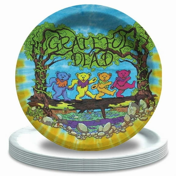Dancing Bears The Greatful Dead Plates Party Supplies Birthday Decorations Tableware Disposable Dinnerware
