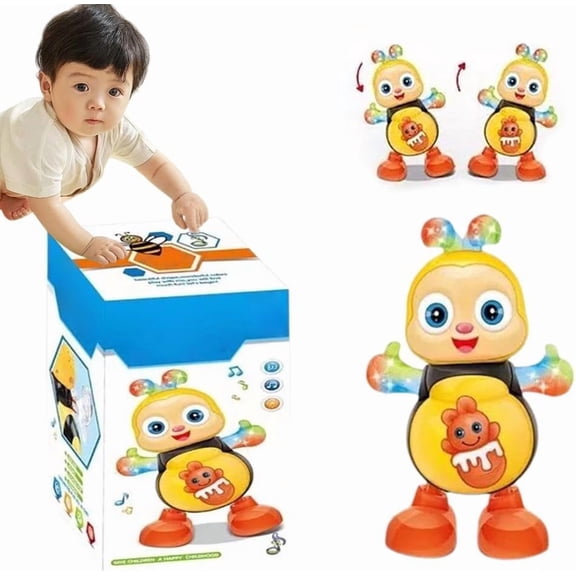 Dancing Bee Sensory Toys for Kids, Musical Interactive Bee, Educational Cartoon Toy, Abejita Chiquitita De Plim Juguete, Lights & Music, Singing Bee with Swinging Motion No battery