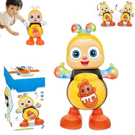 Dancing Bee Toy Singing Bee Dancing Toy, Juguete De Con Musica, Bailarina Con Luces, Wiggling Bees Toys with Lights & Music, Interactive Bees Can Waiking Twisting Body & Moving Eyes