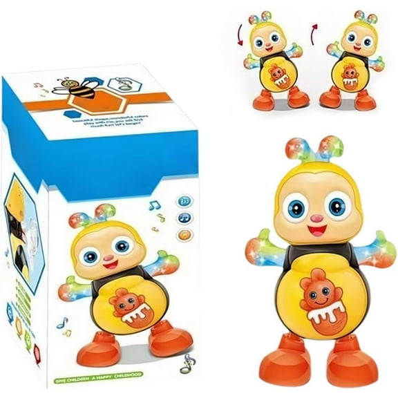 Dancing Bee Toy with Music and Flashing LED Lights for Kids, Interactive Singing and Swinging Motion Animal Toy