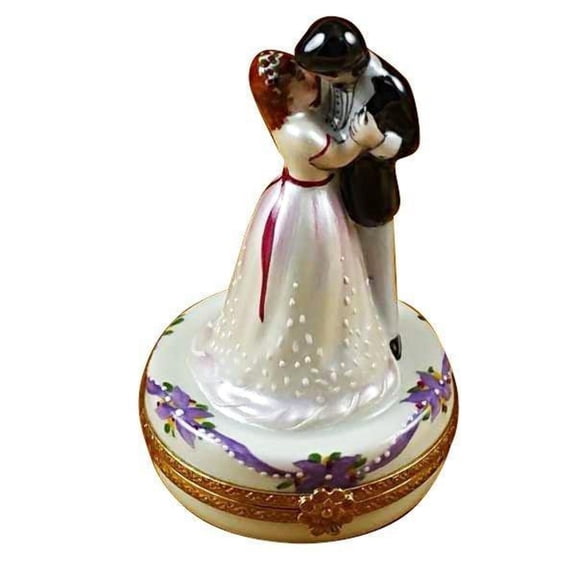 Dancing Bride Groom Limoges Box for Wedding Day Gift Limoges Box Porcelain Figurine