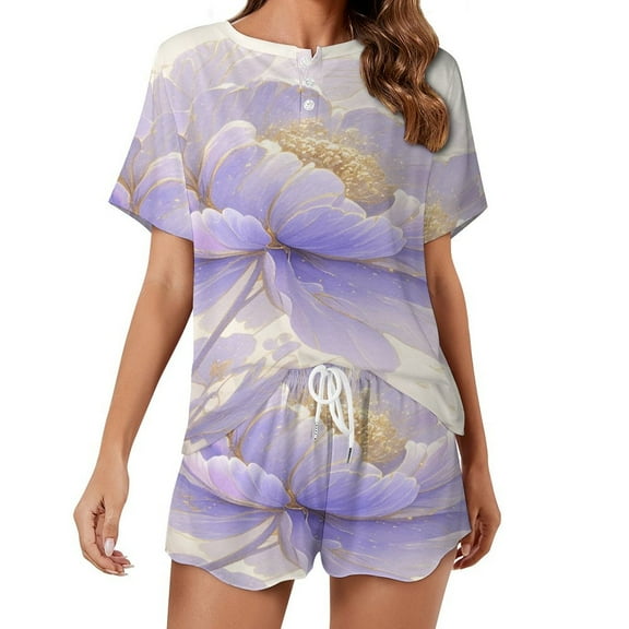 Dancing Butterflies 2 Pack Women’s Pajama Set Print Sleepwear And Shorts Y2k Loungewear Sets S-5XL