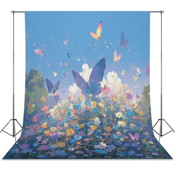 Dancing Butterflies Backdrop Background for Photography Photo Booth Backdrop for Photoshoot Background Screen Video Recording Parties Curtain