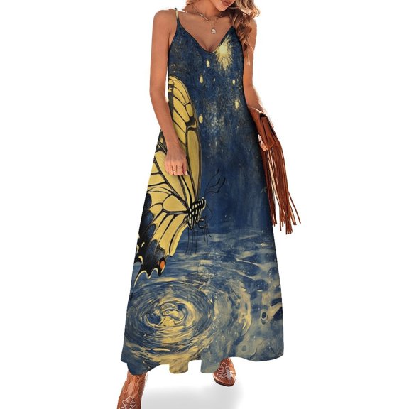 Dancing Butterflies Sleeveless Dress Woman Fashion Long Dresses Women's Summer Suit Dress Summer 2025 Women