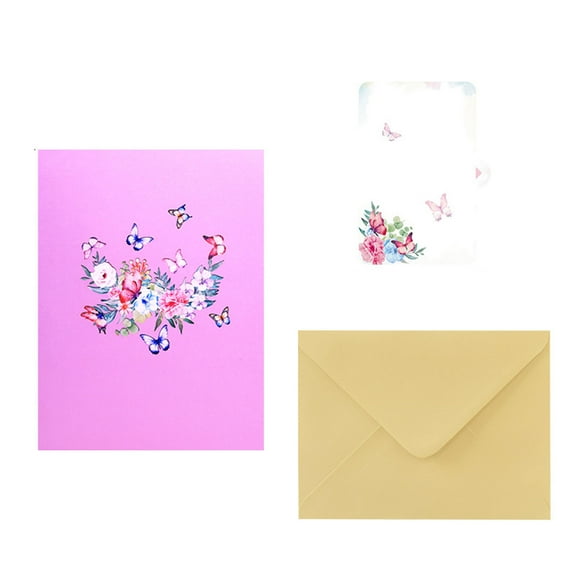 Dancing Butterfly 3D Birthday Flower Card For Birthday Exploding Cards Flower Theme Card 3D Greeting Cards