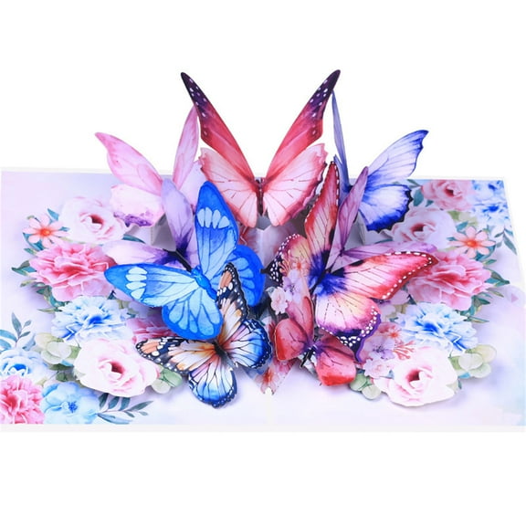 Dancing Butterfly 3D Birthday Flower Card For Birthday Exploding Cards Flower Theme Card 3D Greeting Cards