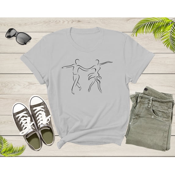 Dancing Couple Ballet Dancer Tango Samba Modern Dance T-Shirt Dance Lover Gift T Shirt for Men Women Kids Boys Girls Graphic Tshirt