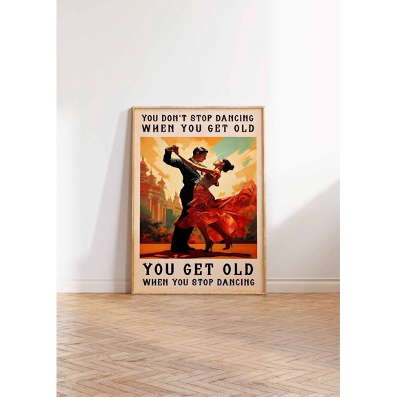 Dancing Couple Vintage Tango Decorative Interior Home Wall Art Poster