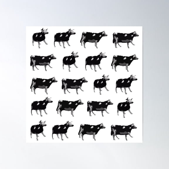 Dancing Cow Poster Wall Art, Modern Wall Decor For Living Room Bedroom, 8x12 UNFRAMED