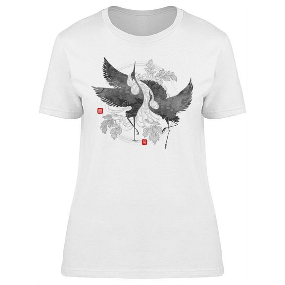 Dancing Cranes T-Shirt Women -Image by Shutterstock, Female Large