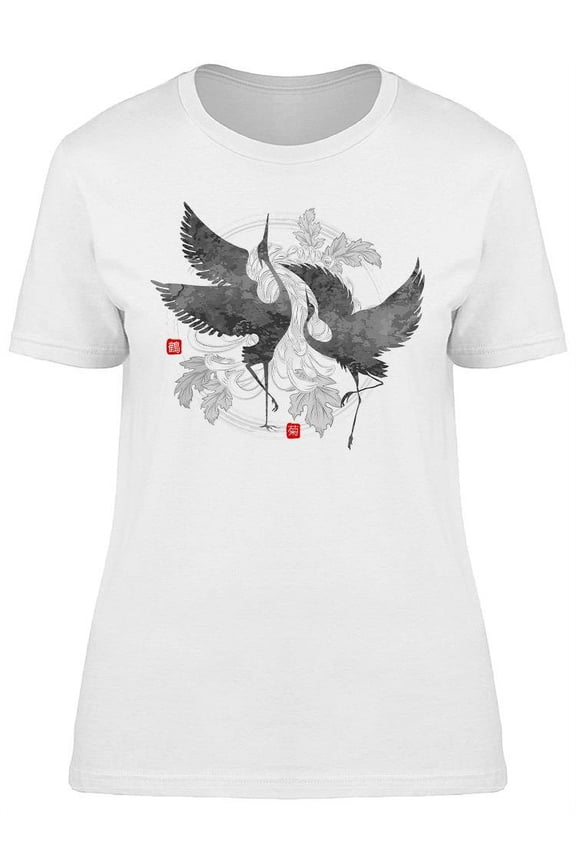 Dancing Cranes T-Shirt Women -Image by Shutterstock, Female Large