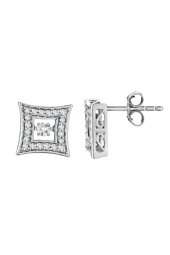 Dancing Diamond Fashion Earrings in 10K White Gold (1/2 cttw)