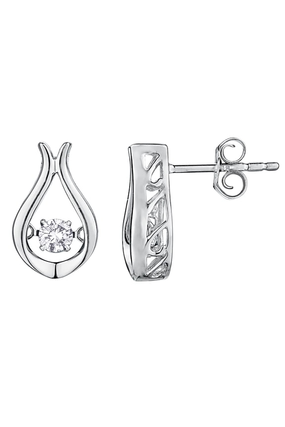 Dancing Diamond Fashion Earrings in 10K White Gold (1/3 cttw)