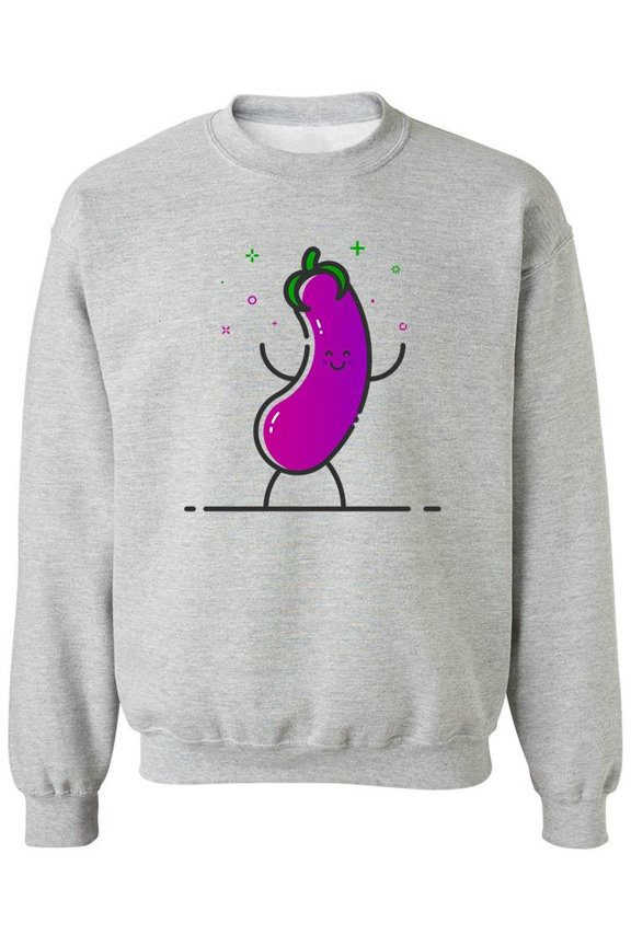 Dancing Eggplant Sweatshirt Men -Image by Shutterstock, Male x-Large