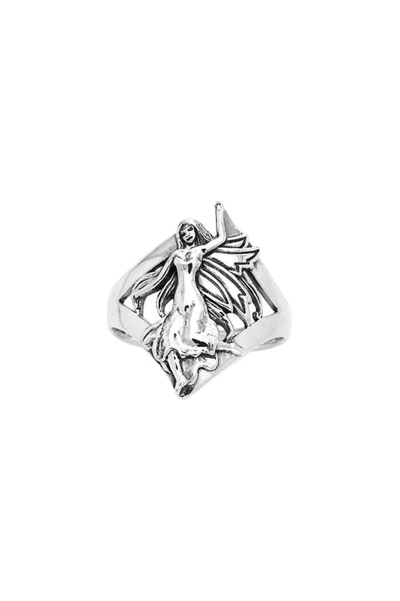 Dancing Fairy 925 Sterling Silver Ring Fine Creative Jewelry Size 6