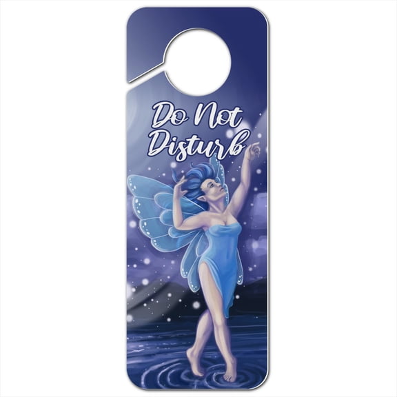 Dancing Fairy Moonlit Night Faerie Plastic Door Knob Hanger Sign
