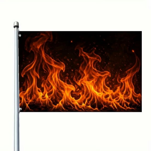 Dancing Fire Flag, Multiple Sizes, Funny Printed Banner, Easy Hang Festival & Party Decor for Indoor/Outdoor Use, Great Gift for Men & Women