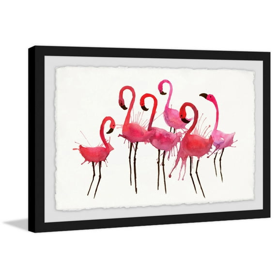 Dancing Flamingos Framed Painting Print