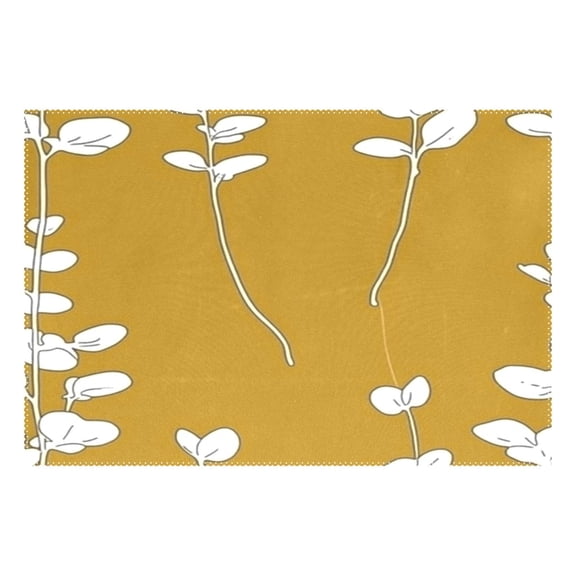 Dancing Flowers Design 12x18in Heat-Resistant Non-Slip Place Mat, Durable and Wrinkle-Resistant