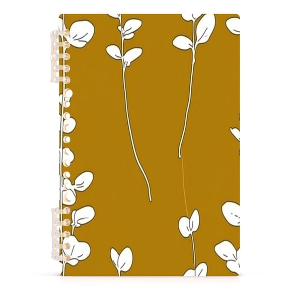 Dancing Flowers Design A5 8.3x5.7in PP Notebook, Adjustable Rings, 60 Sheets, Diary or Journey Note