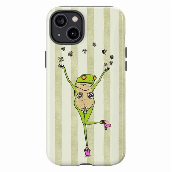 Dancing Frog Phone Case, Floral Frog in Pink Heels iPhone Cover, Fun and Whimsical Design for iPhone 17 16 15 14 13 12 11 Pro Plus Mini