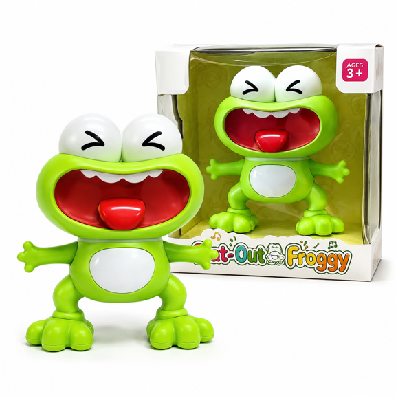Dancing Frog Toy, Musical Dancing Toy with Sound for Kids, Interactive Animated Frog Figure, Fun Wiggle Dance Play