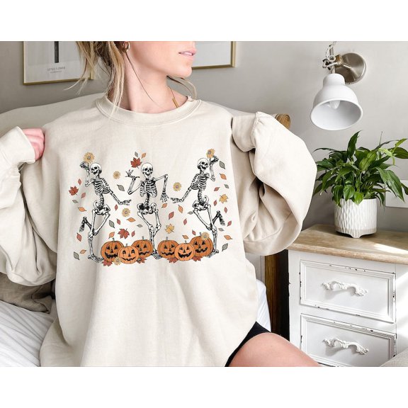 Dancing Ghost Sweatshirt, Pumpkin Sweater, Pumpkin Shirt, Fall Sweatshirt, Halloween Party Sweatshirt, Spooky Season Sweatshirt TH090608