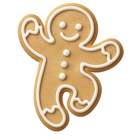 Dancing Gingerbread Man Cookie Cutter - 4x3.1" Fun Party Design Baking