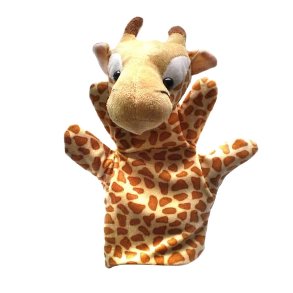 Dancing Giraffe Toys, Plush Stuffed Animals, 12 In, Hand Puppets, Pretend Play, Valentines Day Stuffed Animal, Tan Brown Print, 1 Pc