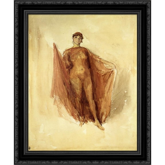 Dancing Girl 20x24 Black Ornate Wood Framed Canvas Art by Whistler, James Abbott McNeill