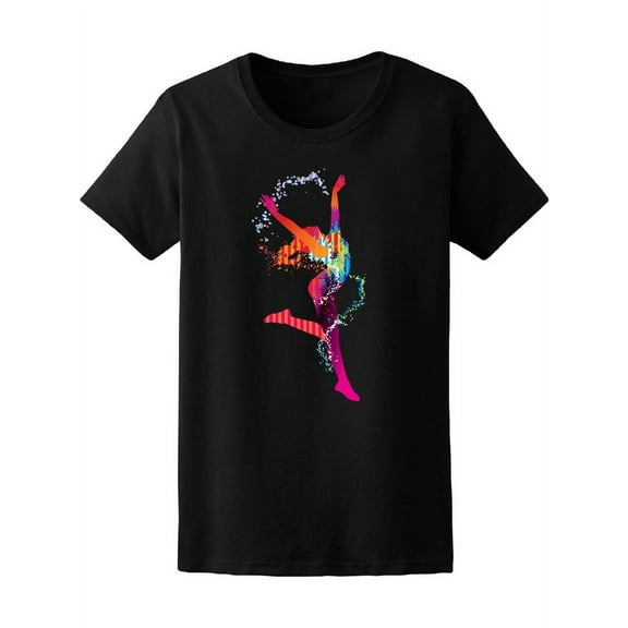 Dancing Girl Ballet Colorful T-Shirt Women -Image by Shutterstock, Female Medium