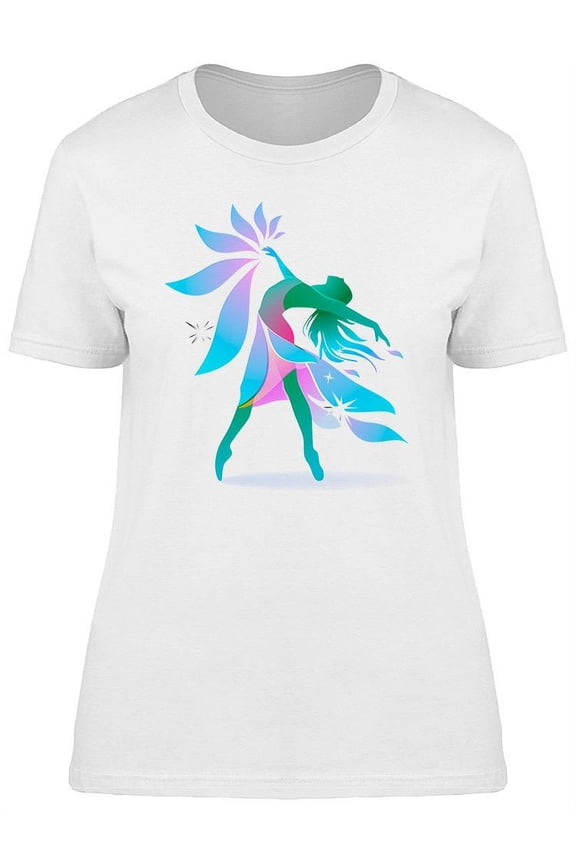 Dancing Girl With A Flower T-Shirt Women -Image by Shutterstock, Female Large