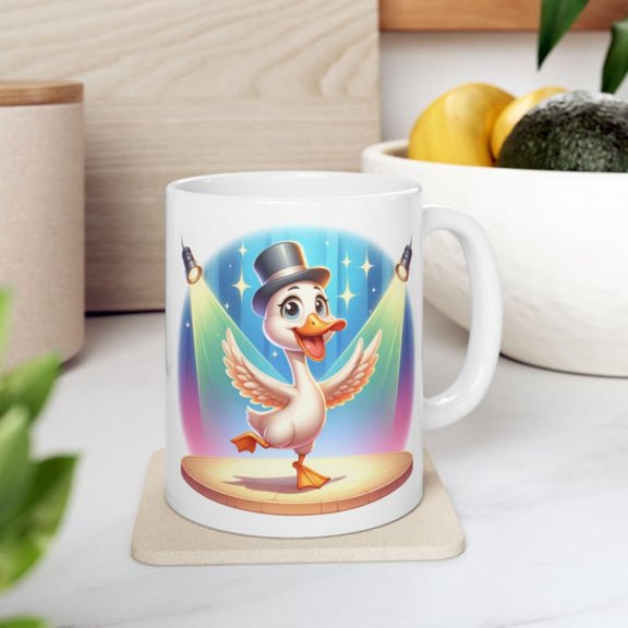 Dancing Goose Coffee Mug Whimsil Animal Lover Gift.