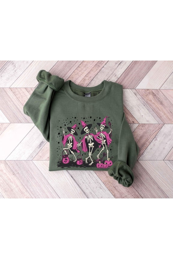 Dancing Halloween Party Costume Bones Graphic Pullover Gift Sweatshirt