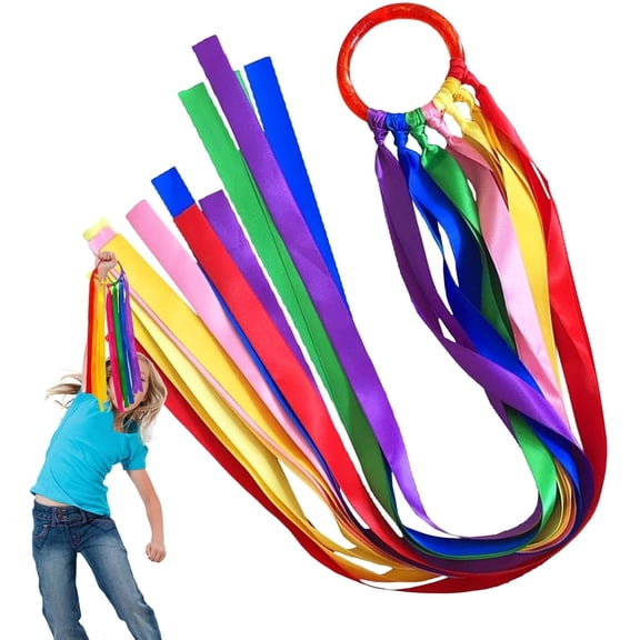 Dancing Hand Rainbow Ribbons Streamers for Outdoor Ballet Preschool